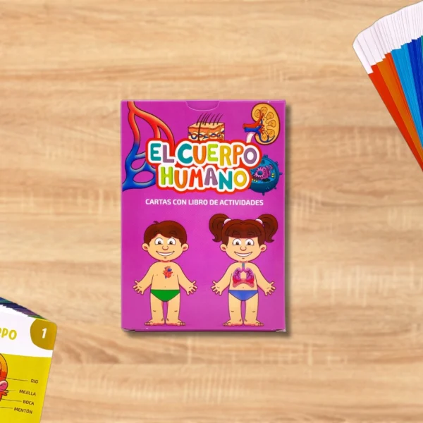 Cartas de Aprendizaje El Cuerpo Humano Juego de Cartas Con Libro de Actividades