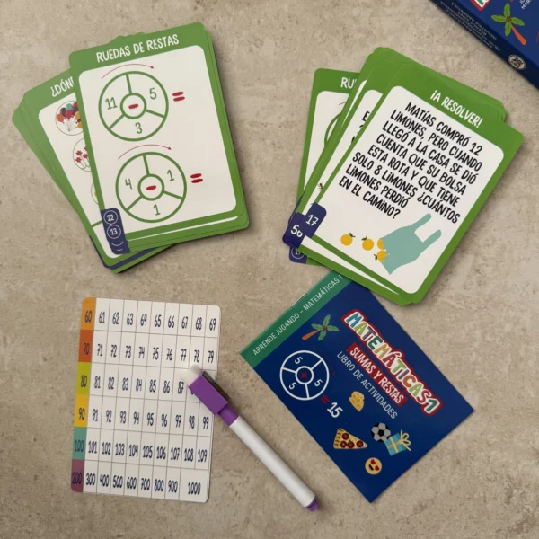 Cartas de aprendizaje Matemáticas 1 Sumas y Restas