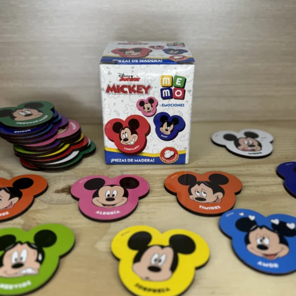 Memo Emociones Mickey Mouse Piezas de Madera