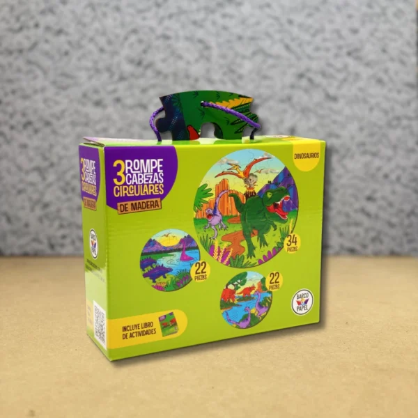 Rompecabezas Circulares de Madera Dinosaurios