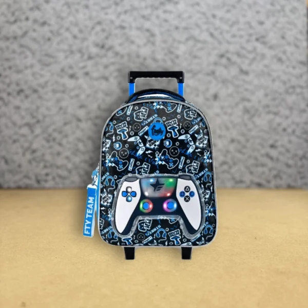 Mochila Footy con Carro Gamer Joystick 14" Luces LED
