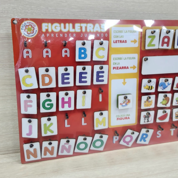 Tablero con Letras y Pizarra Madera