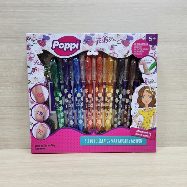 Set de Bolí­grafos para Tatuajes Fashion Poppi